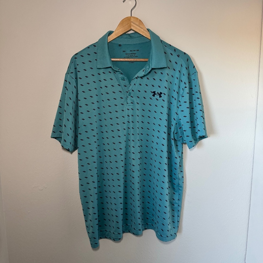 Under Armour Polo Shirt Men's XL Blue Playoff Performance Golf Lightweight